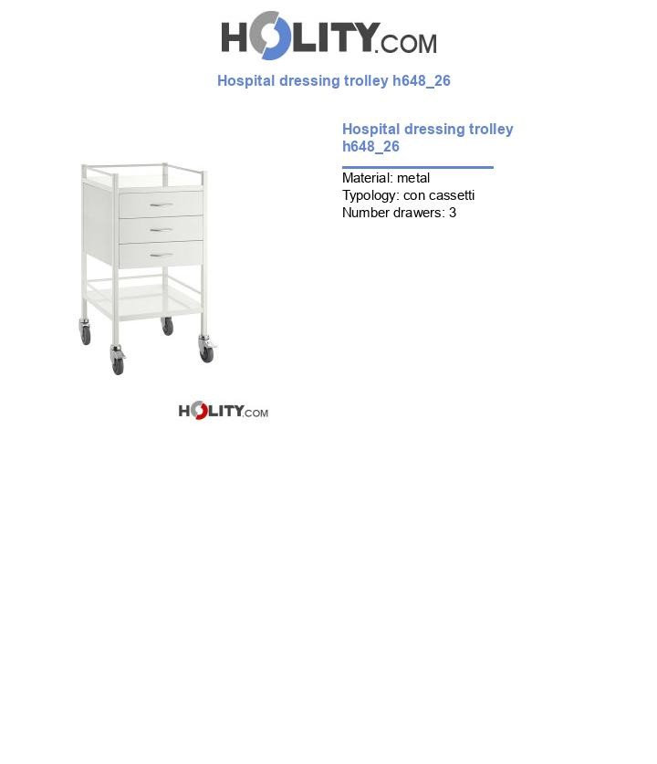 Hospital dressing trolley h648_26