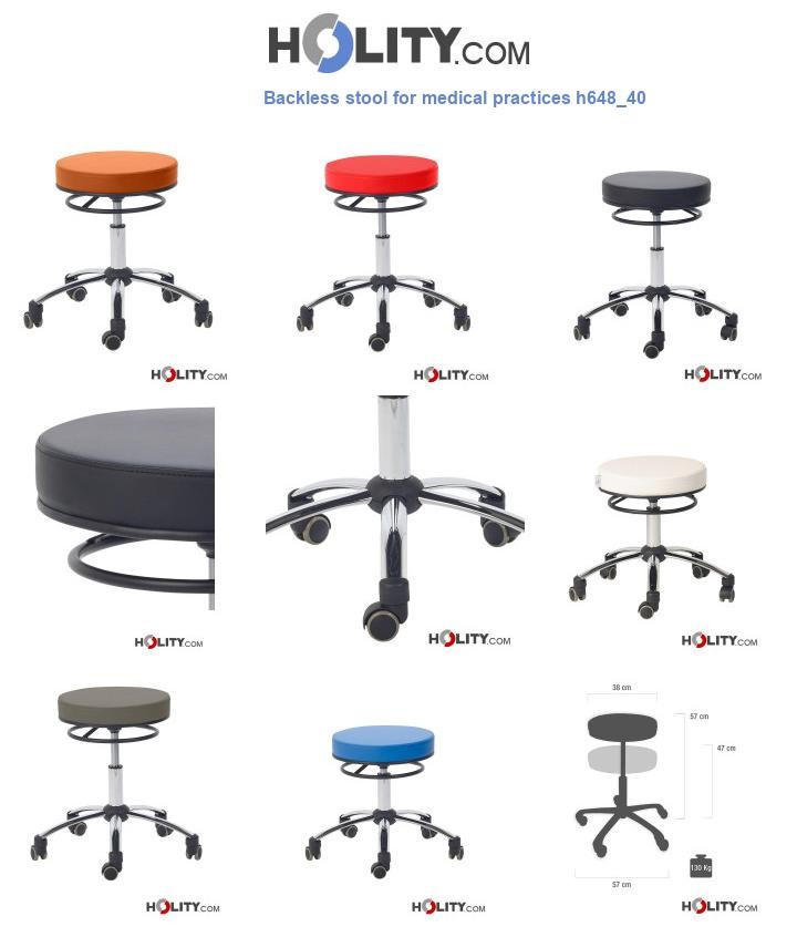 Backless stool for medical practices h648_40