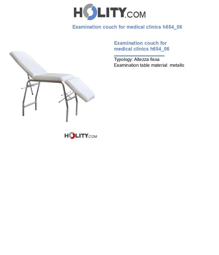 Examination couch for medical clinics h654_06