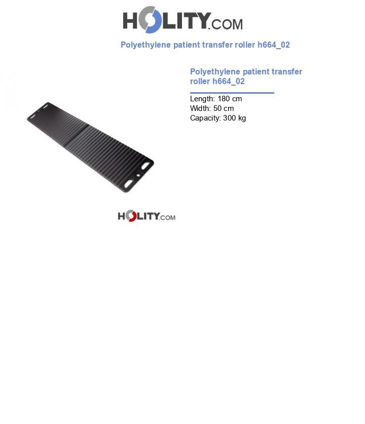 Polyethylene patient transfer roller h664_02