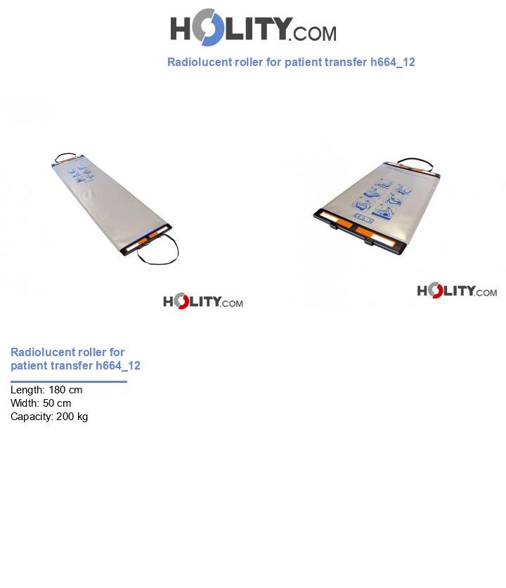 Radiolucent roller for patient transfer h664_12