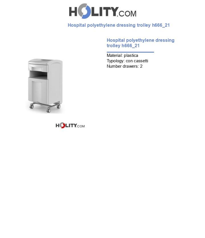 Hospital polyethylene dressing trolley h666_21