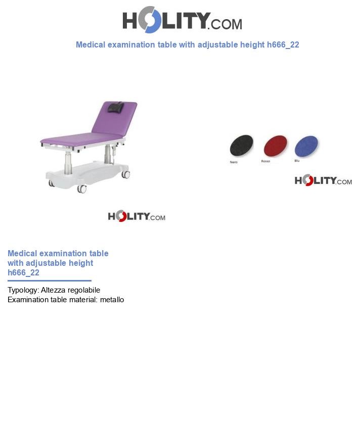 Medical examination table with adjustable height h666_22