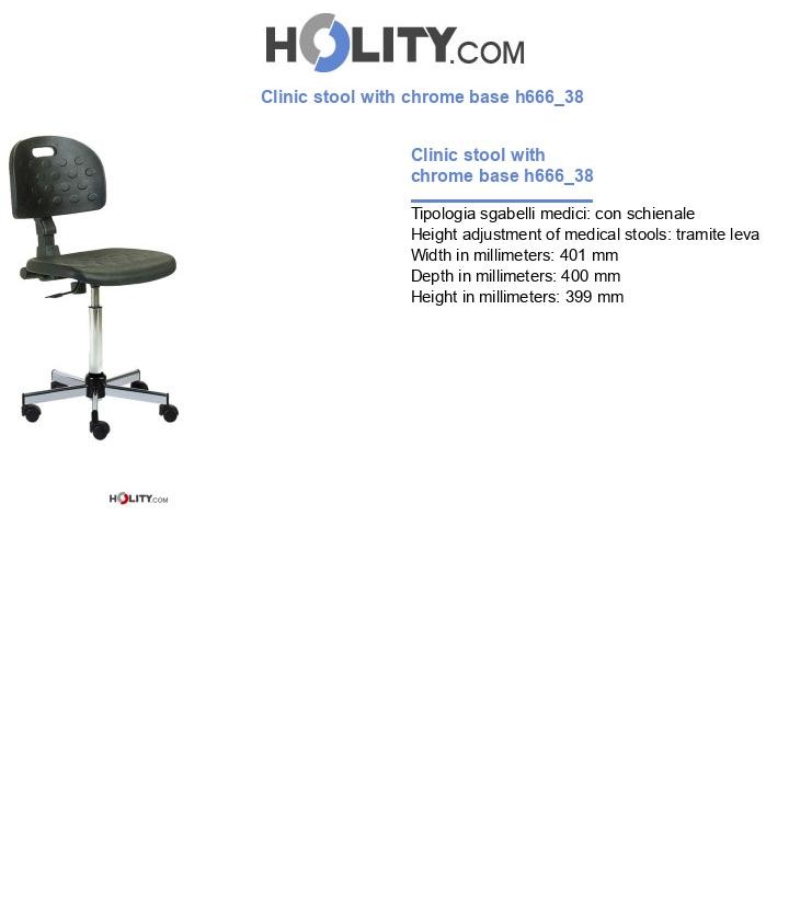Clinic stool with chrome base h666_38