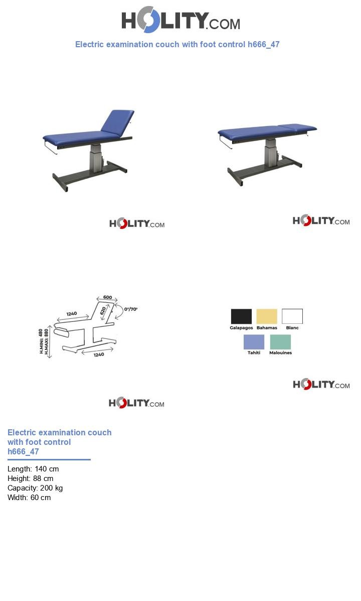 Electric examination couch with foot control h666_47