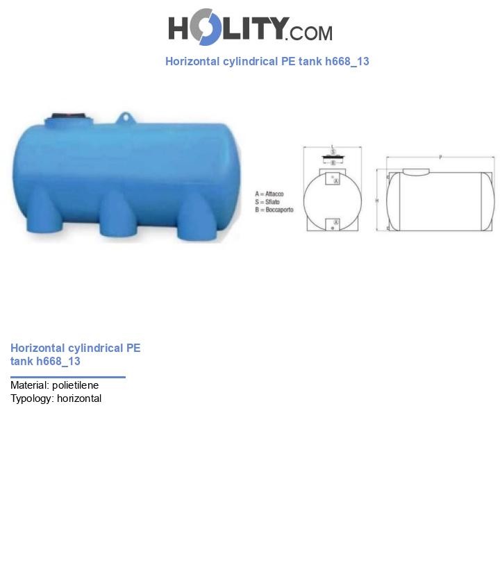 Horizontal cylindrical PE tank h668_13