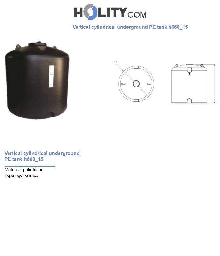 Vertical cylindrical underground PE tank h668_15