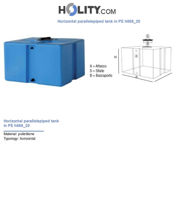 Horizontal parallelepiped tank in PE h668_20