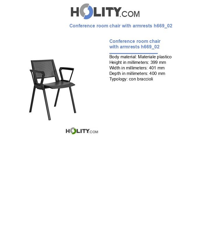 Conference room chair with armrests h669_02