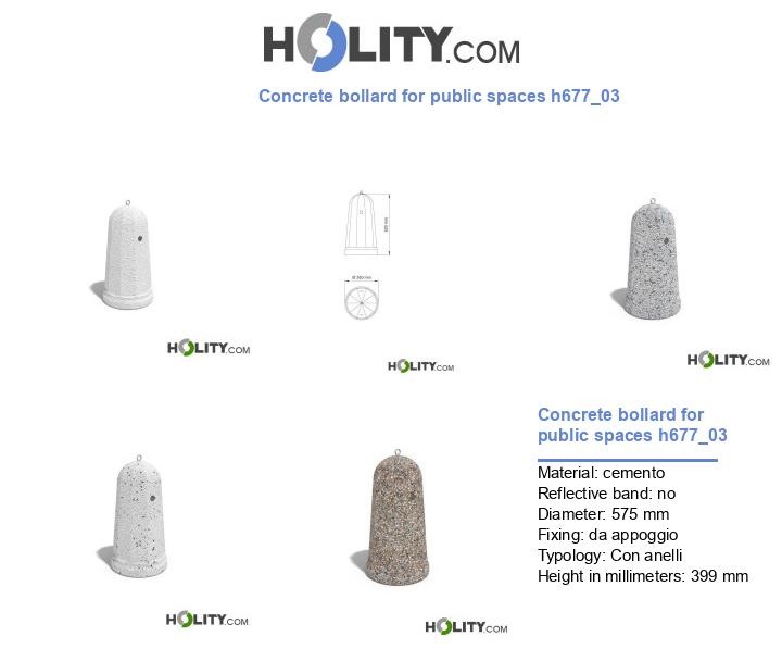 Concrete bollard for public spaces h677_03