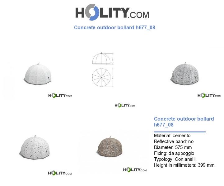 Concrete outdoor bollard h677_08