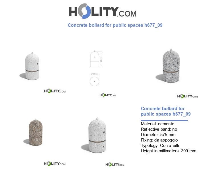 Concrete bollard for public spaces h677_09