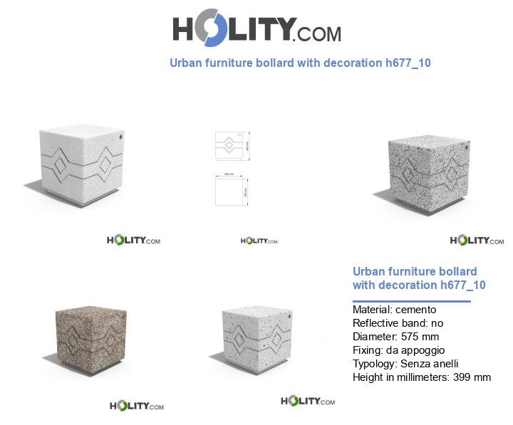 Urban furniture bollard with decoration h677_10