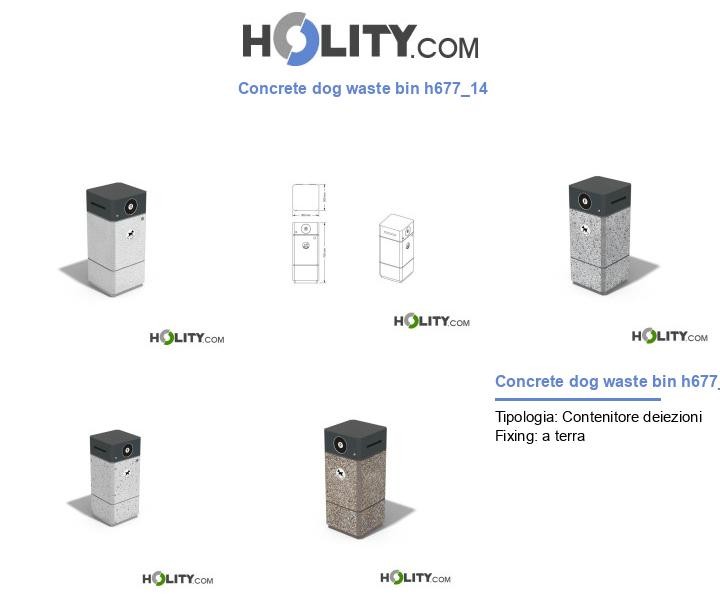 Concrete dog waste bin h677_14
