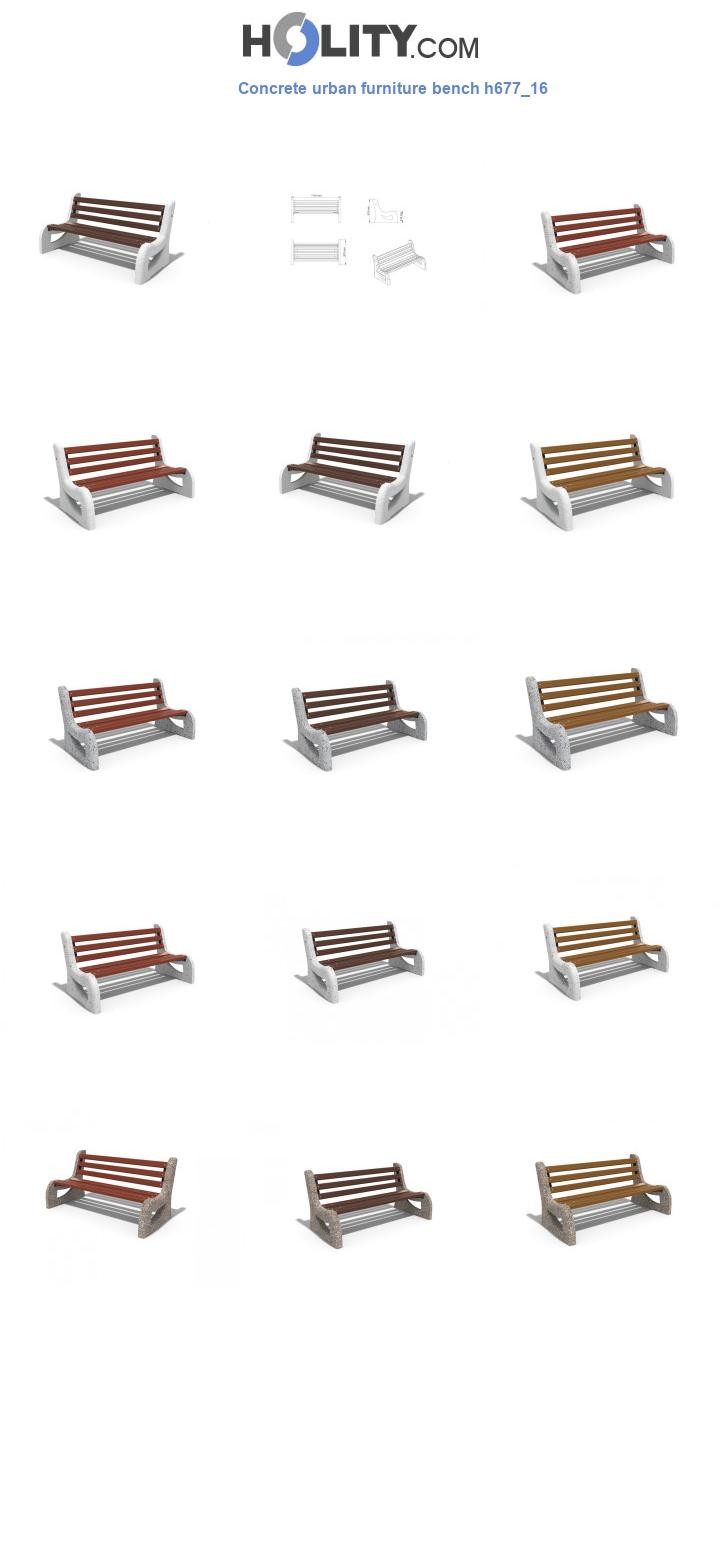 Concrete urban furniture bench h677_16