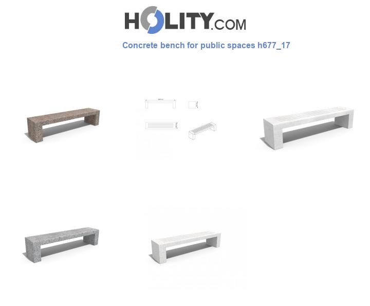 Concrete bench for public spaces h677_17