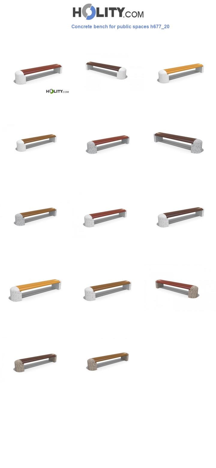 Concrete bench for public spaces h677_20