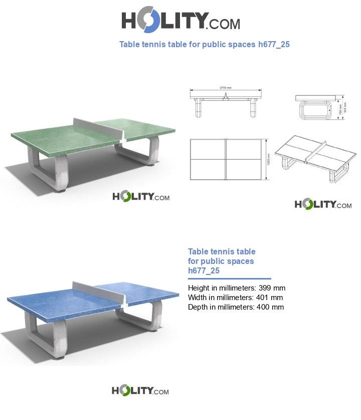 Table tennis table for public spaces h677_25