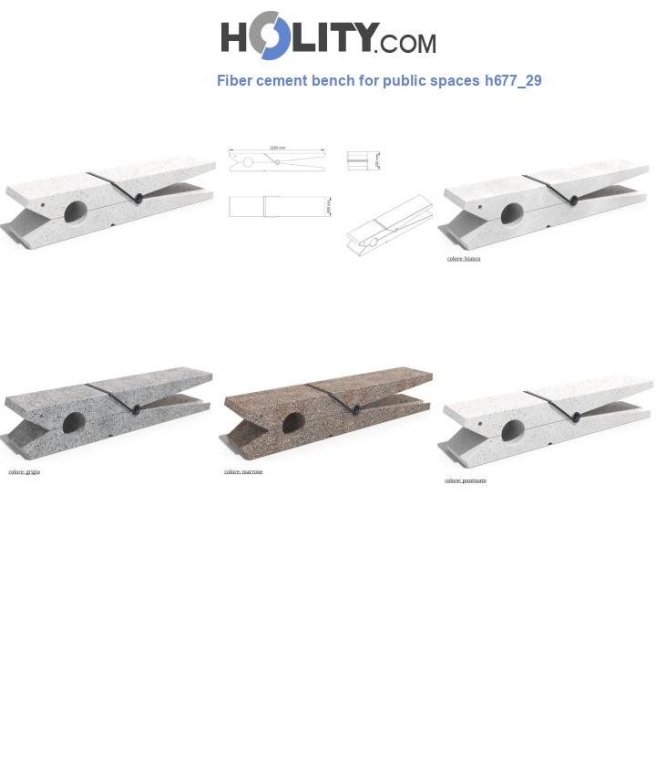 Fiber cement bench for public spaces h677_29