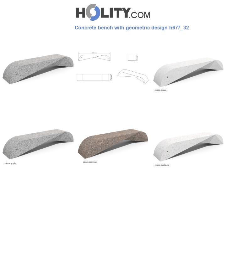 Concrete bench with geometric design h677_32