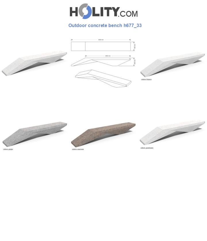 Outdoor concrete bench h677_33
