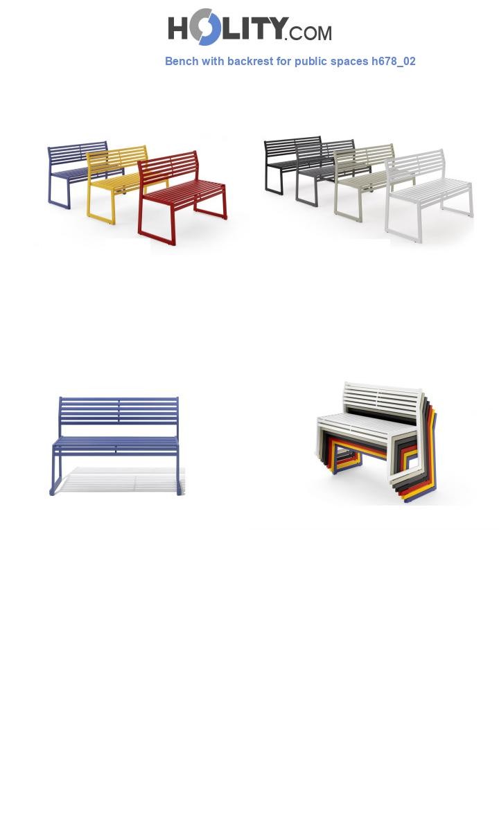 Bench with backrest for public spaces h678_02