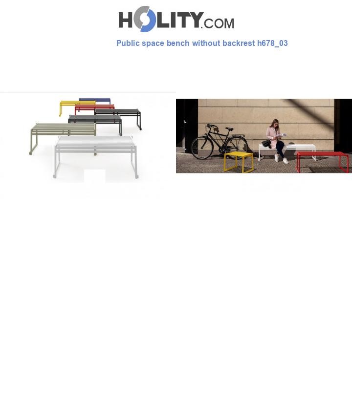 Public space bench without backrest h678_03