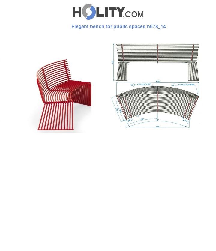 Elegant bench for public spaces h678_14