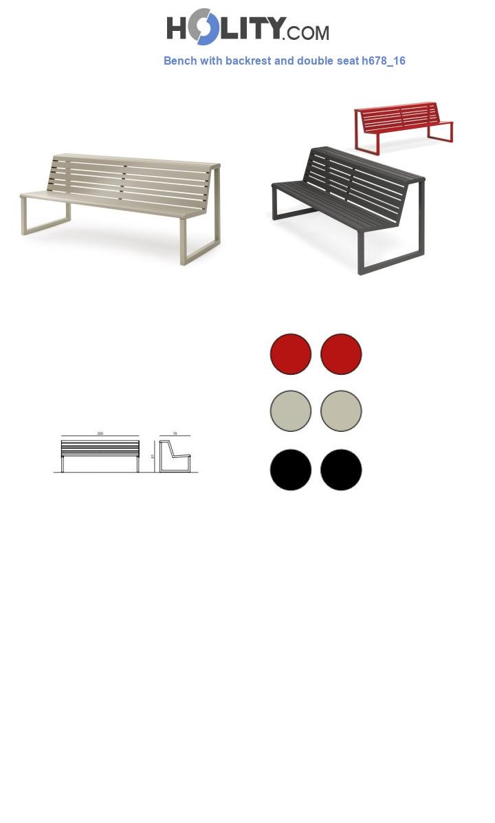 Bench with backrest and double seat h678_16