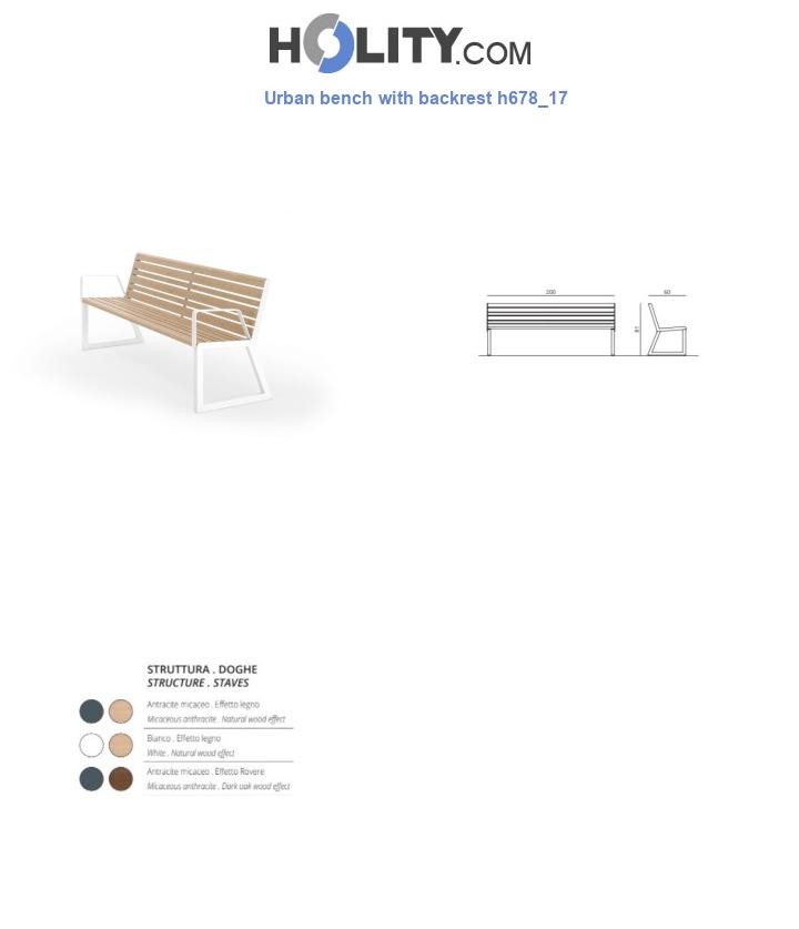 Urban bench with backrest h678_17