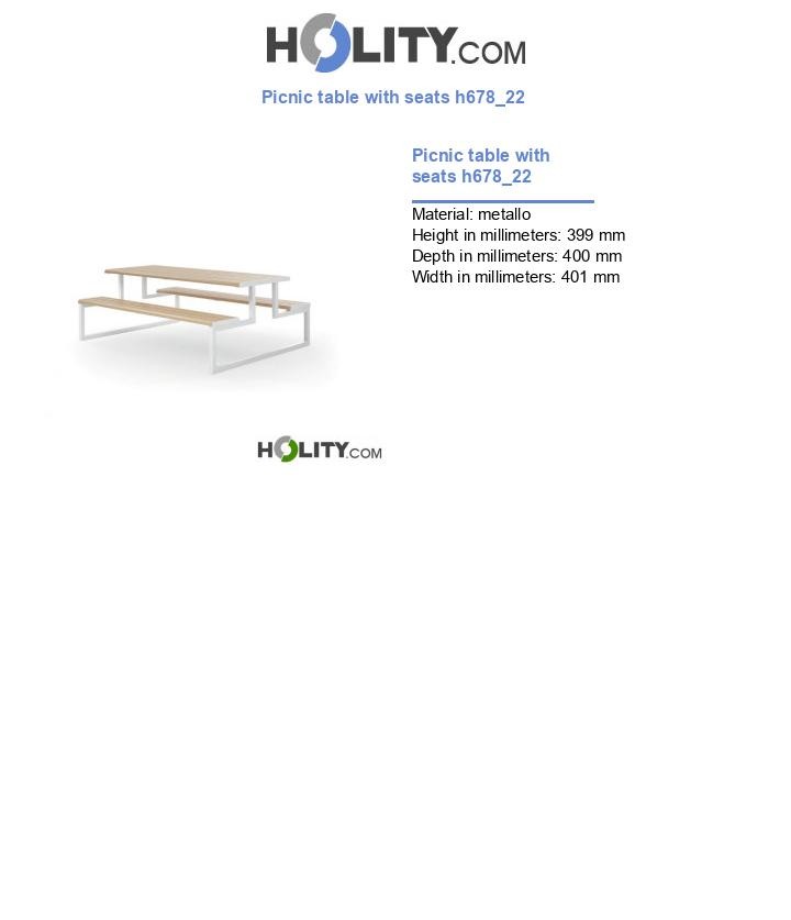 Picnic table with seats h678_22