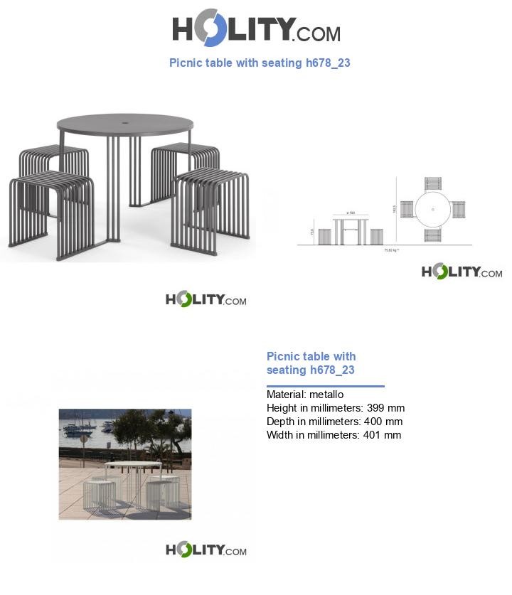 Picnic table with seating h678_23