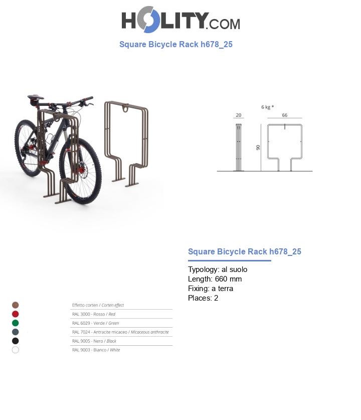 Square Bicycle Rack h678_25