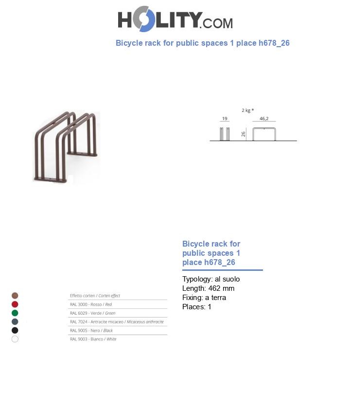 Bicycle rack for public spaces 1 place h678_26