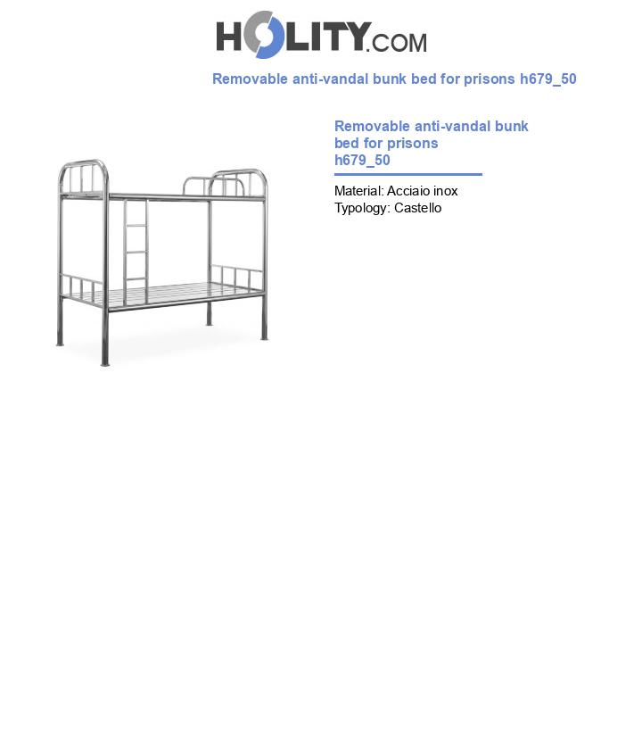 Removable anti-vandal bunk bed for prisons h679_50