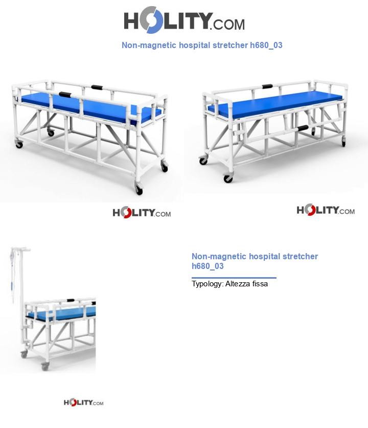 Non-magnetic hospital stretcher h680_03
