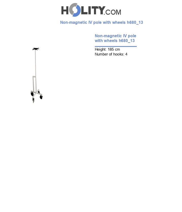 Non-magnetic IV pole with wheels h680_13