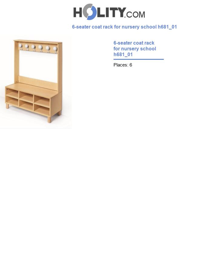 6-seater coat rack for nursery school h681_01