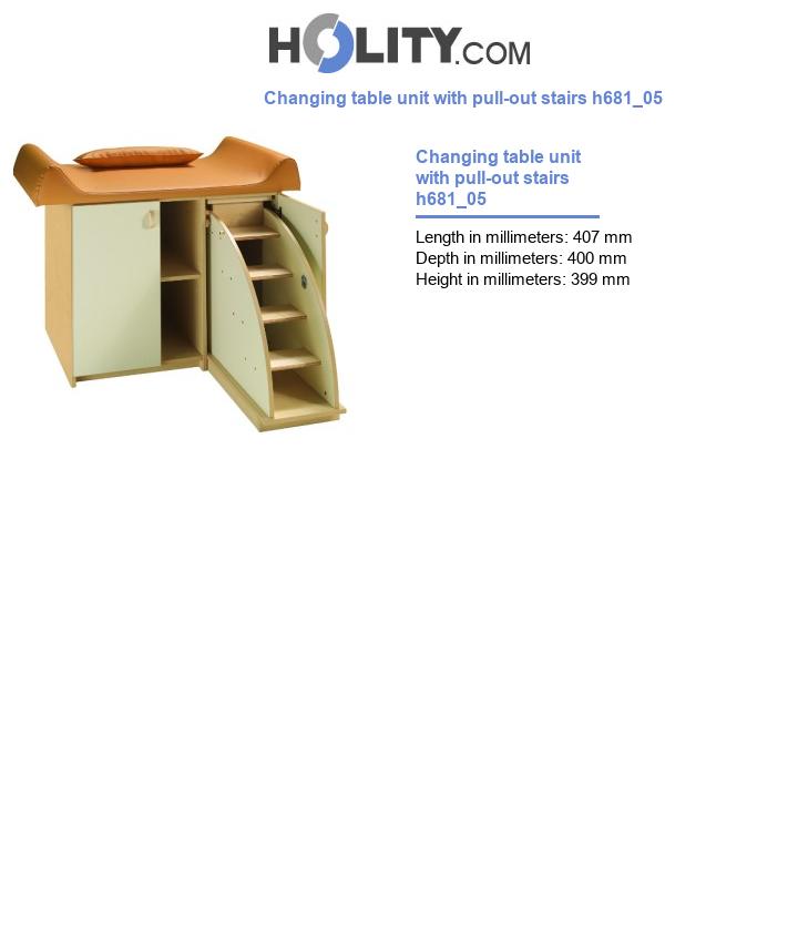 Changing table unit with pull-out stairs h681_05