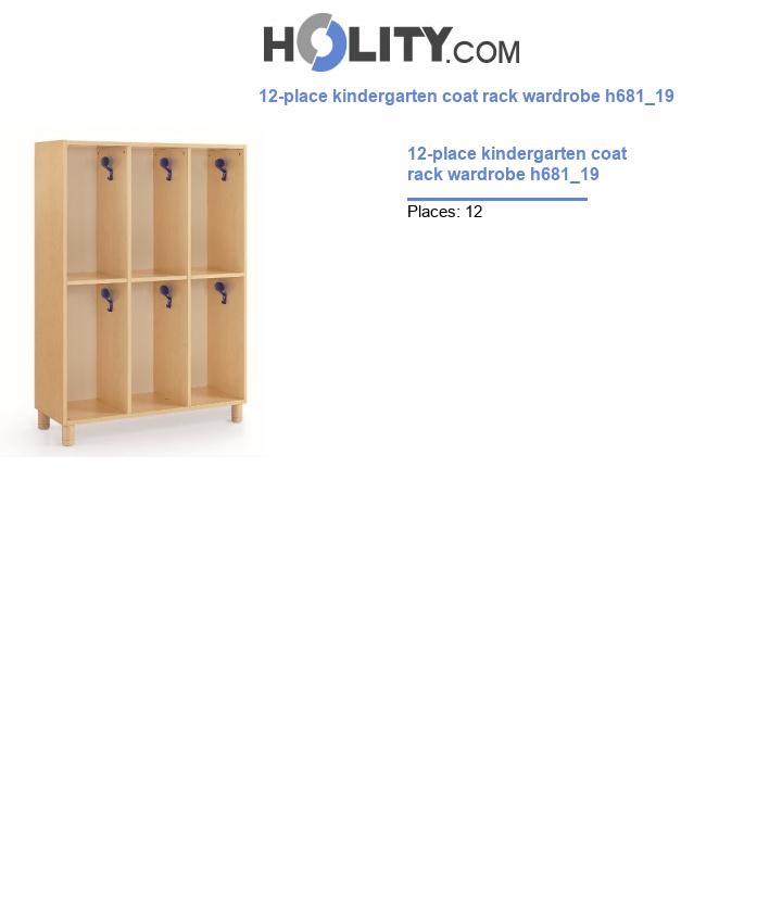 12-place kindergarten coat rack wardrobe h681_19