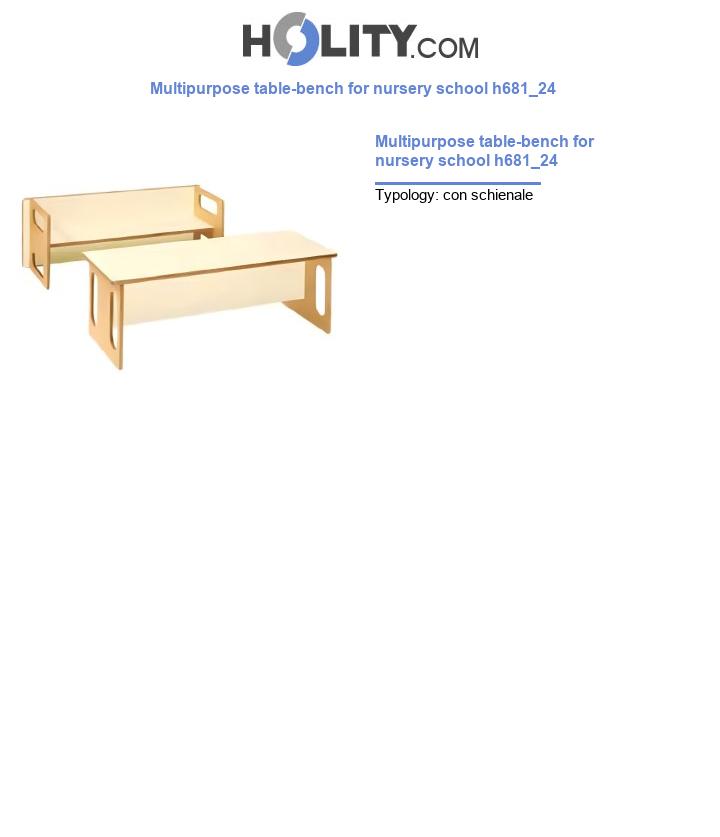 Multipurpose table-bench for nursery school h681_24