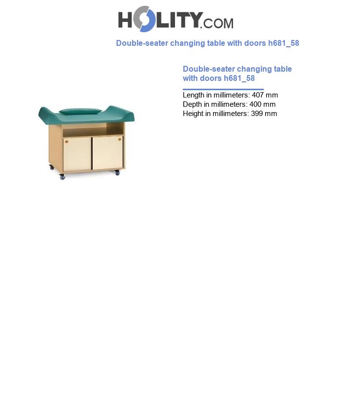 Double-seater changing table with doors h681_58