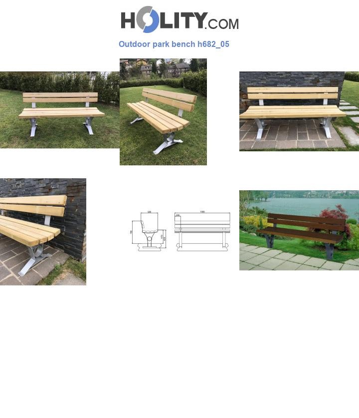 Outdoor park bench h682_05
