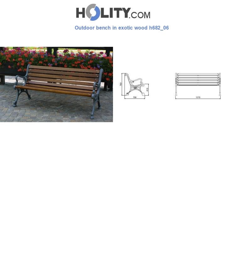 Outdoor bench in exotic wood h682_06