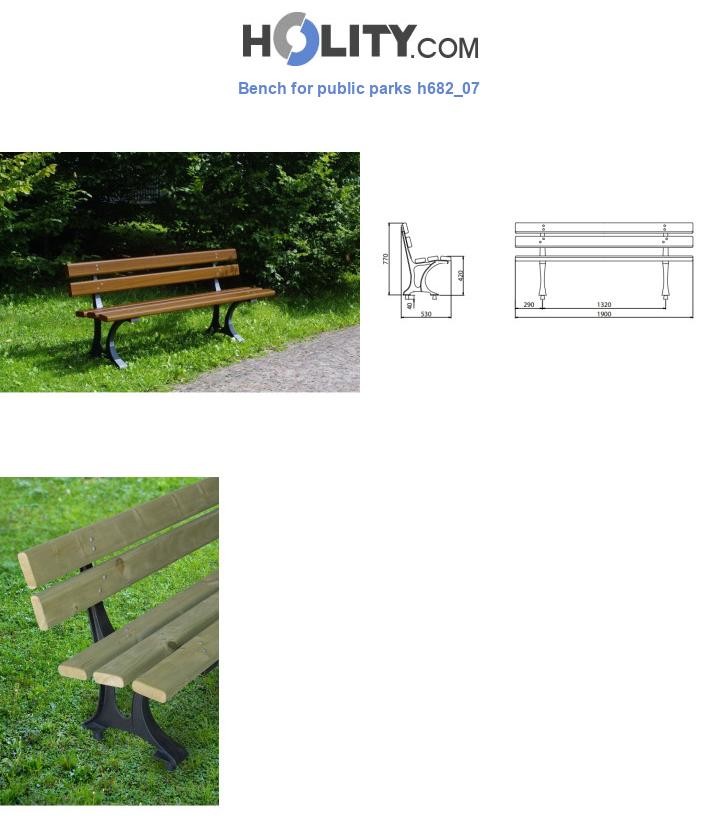 Bench for public parks h682_07