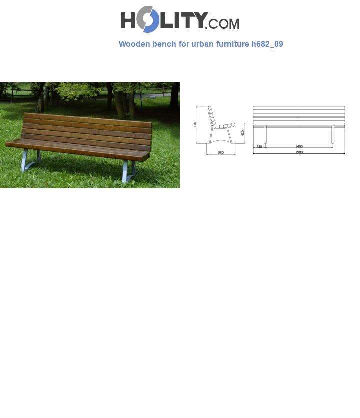 Wooden bench for urban furniture h682_09