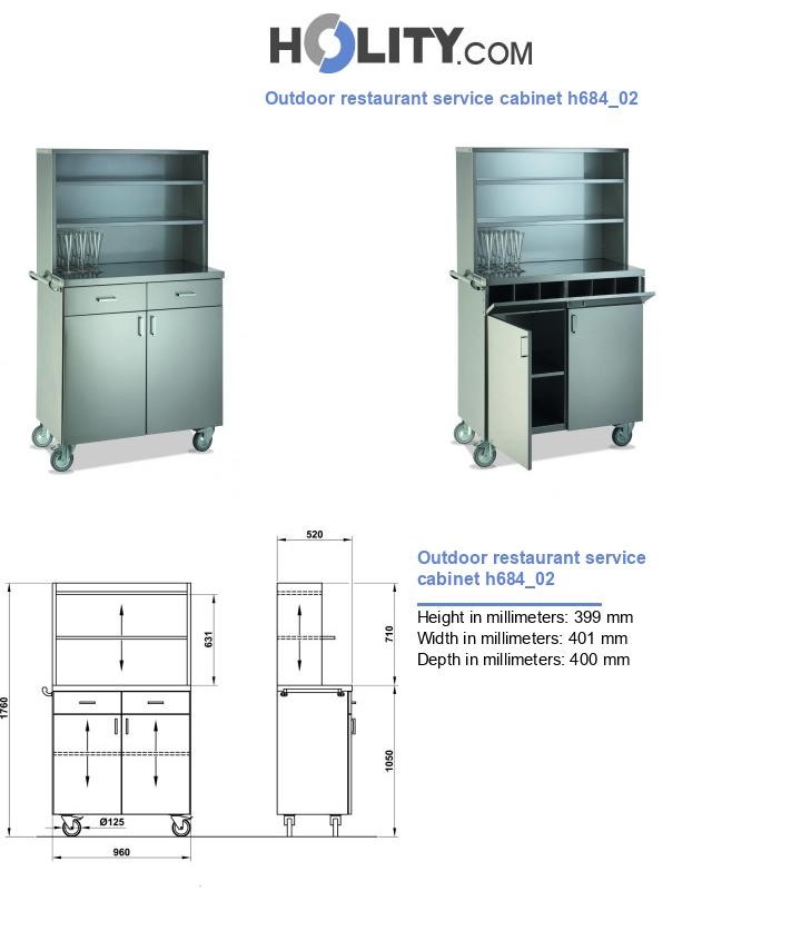 Outdoor restaurant service cabinet h684_02