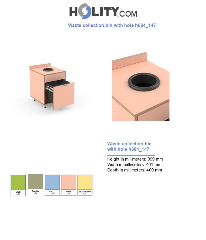 Waste collection bin with hole h684_147