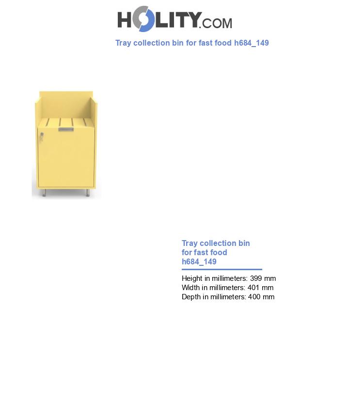 Tray collection bin for fast food h684_149