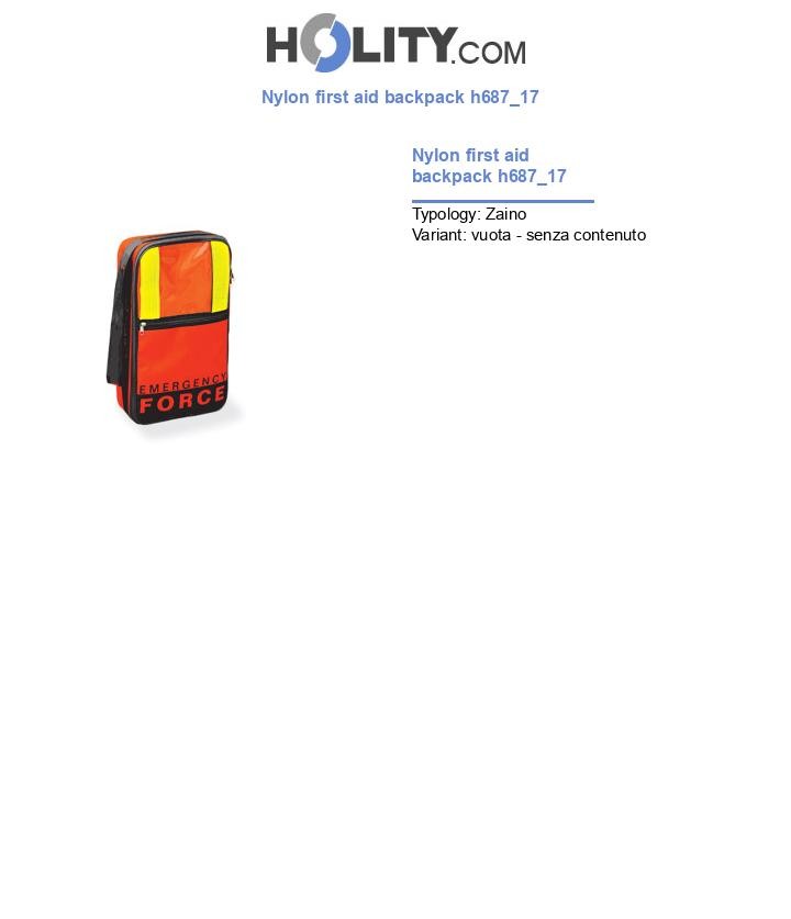 Nylon first aid backpack h687_17